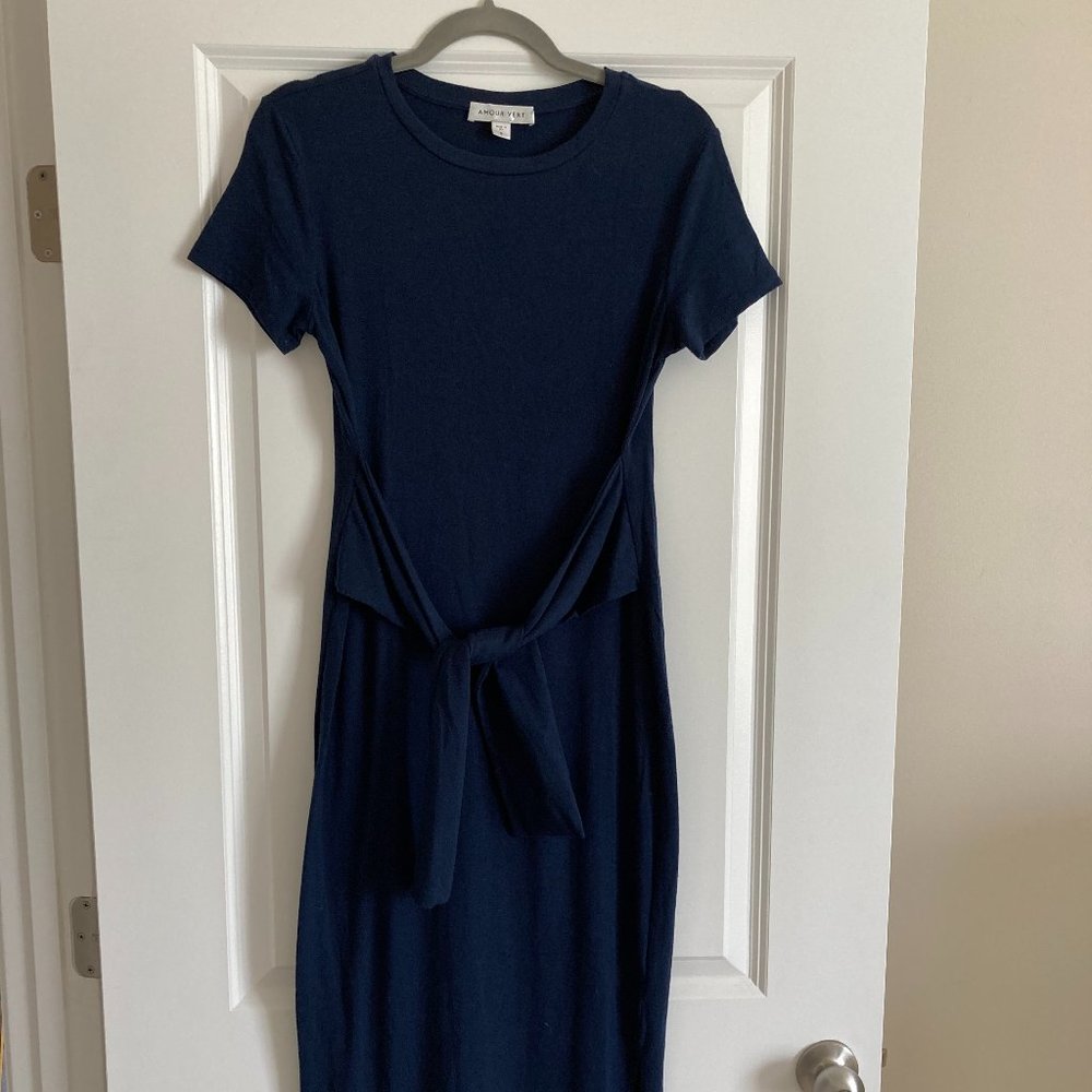 Amour Vert Navy Midi Dress